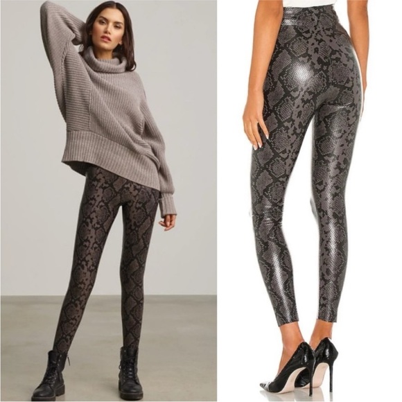 COMMANDO Faux Leather snake skin Legging with Control - Picture 1 of 6